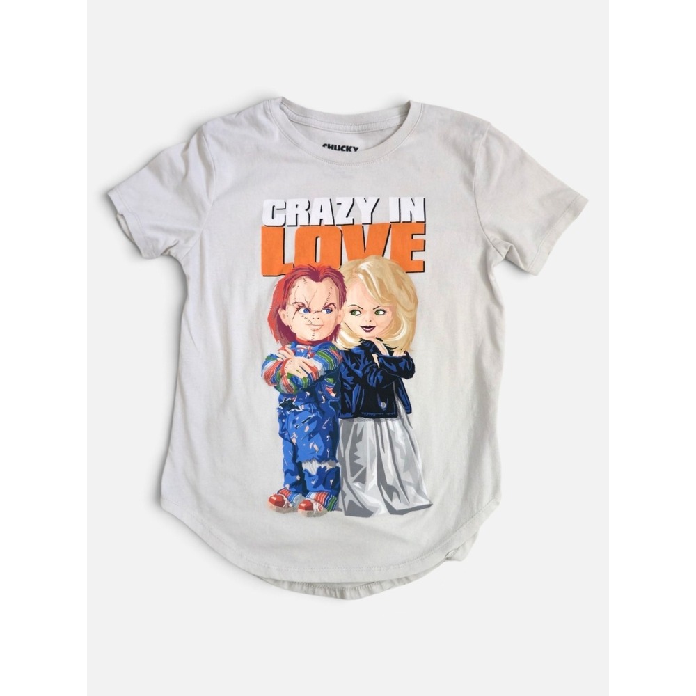 Chucky Crazy In love White T-Shirt Child's Play Horror Movie Halloween Graphic T